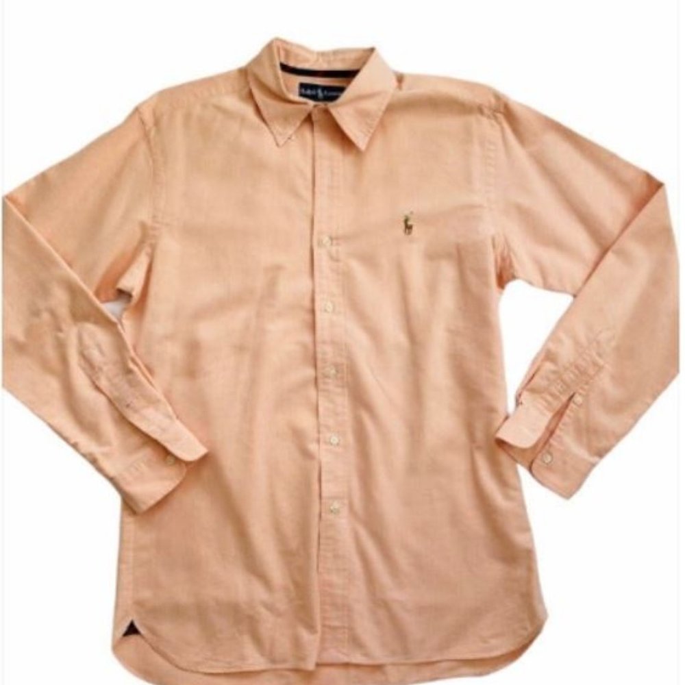 Ralph Lauren Long Sleeve Button Up Sz L - Salmon